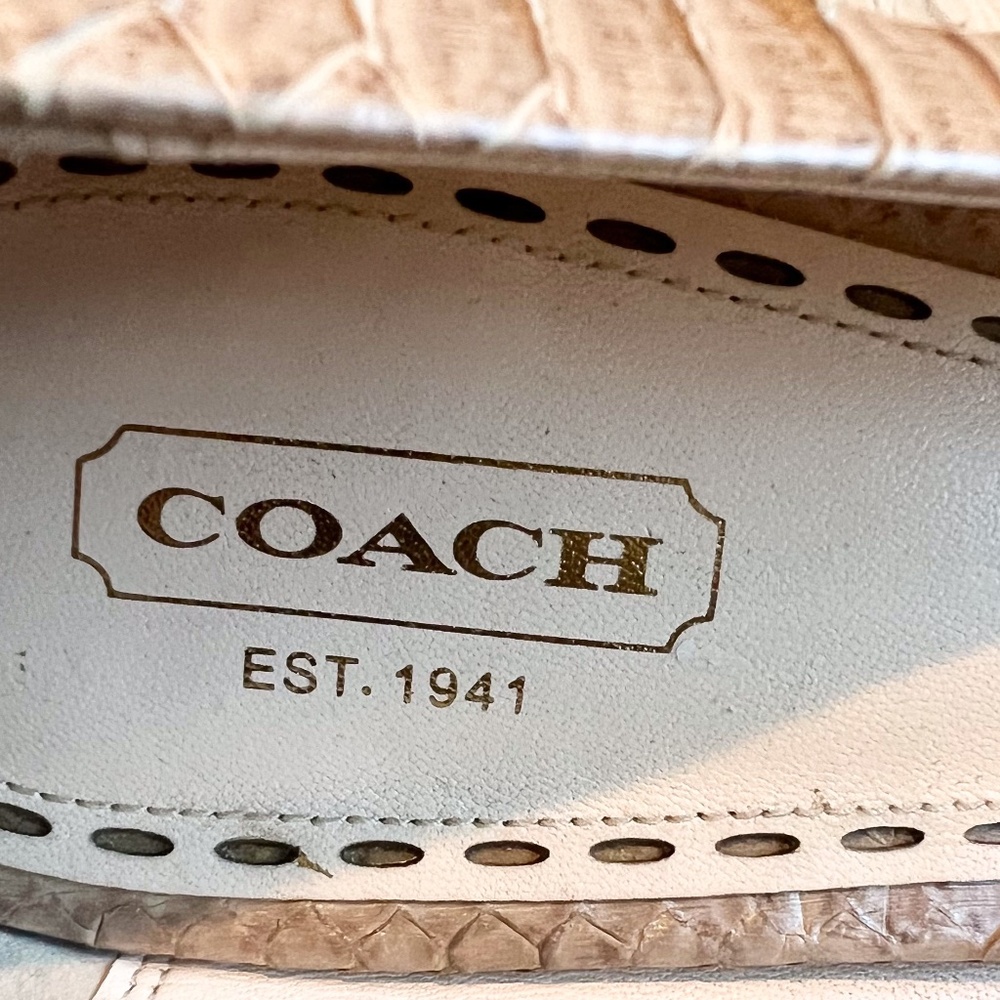 Coach Bekka Snakeskin Leather Pointed Toe Kitten Heels Sz 8.5 - Picture 6 of 9